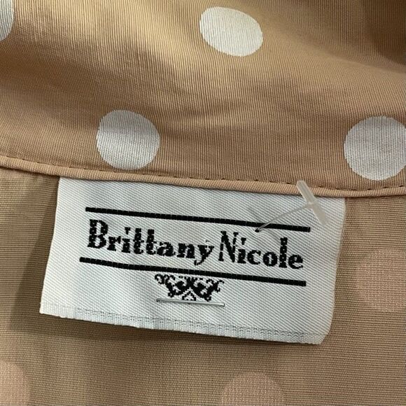 Brittany Nicole Vintage Polkadot Tan Peach Blazer Size Medium Long Sleeve Mid - Picture 11 of 11